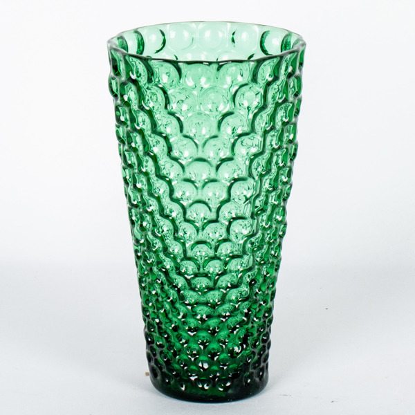 PAUL KEDELV, vas, grönt glas, "Birger", Reijmyre Glasbruk, 1900-talets andra hälft _13126a_8db2b996c51a7fc_lg.jpeg